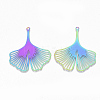 Ion Plating(IP) 201 Stainless Steel Filigree Pendants LS-STAS-S108-88-2
