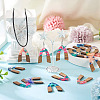 16Pcs 8 Colors Resin and Walnut Pendants FIND-TA0006-36B-8