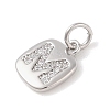 Rack Plating Brass Micro Pave CLear Cubic Zirconia Charms KK-E110-14P-M-2