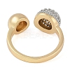 Round Brass Micro Pave Clear Cubic Zirconia Open Cuff Ring for Women RJEW-Q819-11G-3
