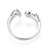 Brass Micro Pave Clear Cubic Zirconia Cuff Ring Settings KK-T076-53P-3