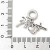 Brass Micro Pave Clear Cubic Zirconia European Dangle Charms KK-D502-13D-P-3