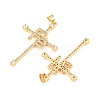 Brass Micro Pave Cubic Zirconia Pendants KK-C162-064G-2