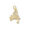 Brass Micro Pave Clear Cubic Zirconia Pendants KK-B155-09G-1
