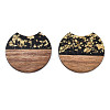 Translucent Resin & Waxed Walnut Wood Pendants RESI-Q211-04-2