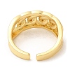 Rack Plating Brass Curb Chains Open Cuff Rings RJEW-R138-02G-2