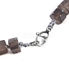 Natural Grey Agate Hexagon Prism Graduated Beaded Necklaces for Women Men NJEW-K388-03K-3