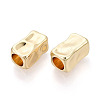 Textured Rack Plating Alloy Large Hole Beads PALLOY-T091-44G-2