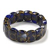 Synthetic Rectangle Gold Clinquant Stone Stretch Bracekets G-P549-01A-2