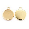 Rack Plating 304 Stainless Steel Pendant Cabochon Settings LS-STAS-F191-14G-F-2
