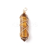 Natural & Synthetic Mixed Stone Double Terminal Pointed Pendants PALLOY-JF01743-01-2
