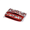 Flower Pattern Cotton Cloth Wallets AJEW-N003-07-4