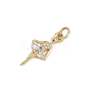 Brass Micro Pave Cubic Zirconia Pendants KK-D409-42G-B-2