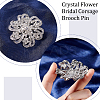 2Pcs Crystal Rhinestone Flower Brooch Pins JEWB-GA0001-26-4