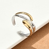 304 Stainless Steel Double Color Cuff Rings RJEW-S635-01GP-H-3
