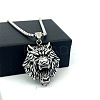 Vintage Punk Wolf Head 304 Stainless Steel Pendant Necklaces for Men HO0962-4