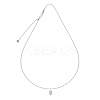 Clear Cubic Zirconia Oval Pendant 925 Sterling Silver Cable Chain Necklaces for Women NJEW-S457-02P-1