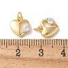 Brass Micro Pave Clear Cubic Zirconia Pendants KK-Q031-44G-06-3