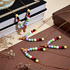 Wood Cross with Acrylic Beaded Pendant Necklaces for Women NJEW-AB00014-5