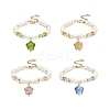 4Pcs 4 Color Lampwork Flower Charm Bracelets Set BJEW-TA00177-1