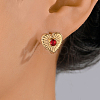 Vintage European Court Heart-shaped Zircon Stud Earrings Party Banquet Accessories. ND2762-1-1
