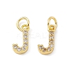 Real 18K Gold Plated Brass Micro Pave Clear Cubic Zirconia Charms KK-E068-VB452-J-2