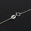 Trendy Unisex Rhodium Plated 925 Sterling Silver Cable Chains Necklaces STER-M034-B-07-2