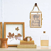 Rectangle Mini Brass Wall Hanging Photo Frame for Pressed Flower with Chain ODIS-WH0061-05AG-6