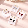 304 Stainless Steel Heart Stud Earrings EJEW-F396-04C-G-1