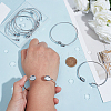 8Pcs 4 Styles 304 Stainless Steel Cuff Blank Bangle Bases with Flat Round Tray STAS-UN0064-29-4