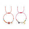 2Pcs Mother's Day Brass Charm Bracelets ST5859-3-4