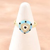 Brass Micro Pave Cubic Zirconia Cuff Open Rings for Women RJEW-K264-16G-01-1