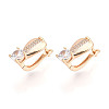 Brass Micro Pave Cubic Zirconia Teardrop Hoop Earrings EJEW-T048-35G-1