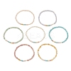 7Pcs Natural & Synthetic Mixed Gemstone & Brass Beads Stretch Bracelets for Women BJEW-JB13334-2
