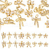16Pcs 8 Style Brass Micro Pave Cubic Zirconia Charms KK-TA0002-16-1