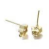 Brass with Cubic Zirconia Stud Earring Finding KK-Q048-17G-2