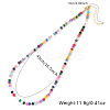 Multicolor Faceted Rondelle Natural Stone & Glass Beaded Necklaces for Women AU7515-4
