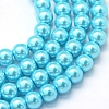 Baking Painted Pearlized Glass Pearl Round Bead Strands X-HY-Q003-4mm-48-1