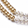 Faceted Round Glass Beaded Necklaces NJEW-K077-02-2
