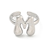 Brass Letter Open Cuff Rings for Women RJEW-G313-01M-P-2