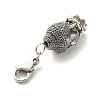 Brass Buddha Head Pendants HJEW-JM00576-4