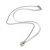 304 Stainless Steel with Plastic Bead Necklaces NJEW-Q335-01B-P-1