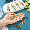 10Pcs 5 Styles Natural Tiger Eye & Natural Green Aventurine & Natural Rose Quartz & Natural Magnesite & Synthetic Turquoise Keychian KEYC-TA00036-5
