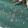 3Pcs Christmas Snowflake Alloy Charm Bracelets BJEW-JB12677-1