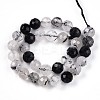 Natural Tourmalinated Quartz Beads Strands G-S345-6mm-30-3