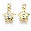 Brass Micro Pave Cubic Zirconia Charms ZIRC-R109-043-NF-1