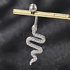 Alloy Rhinestone Snake Curved Barbell Belly Rings LS-AJEW-R007-03P-04-1