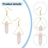 3 Pairs 3 Style Natural Mixed Gemstone Triangle with Bullet Dangle Earrings EJEW-AN0002-27-3