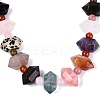 Natural & Synthetic Stone Round & Cone Beaded Necklaces NJEW-N064-03A-3