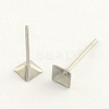 304 Stainless Steel Post Stud Earring Findings STAS-R063-46-1